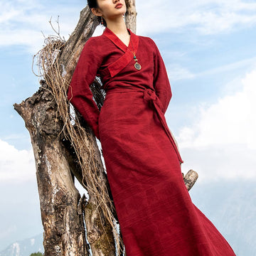Flowing Wrap Lhasa Mindful Meditation Maxi Dress