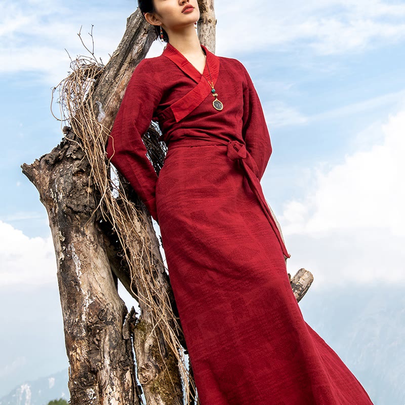 Flowing Wrap Lhasa Mindful Meditation Maxi Dress