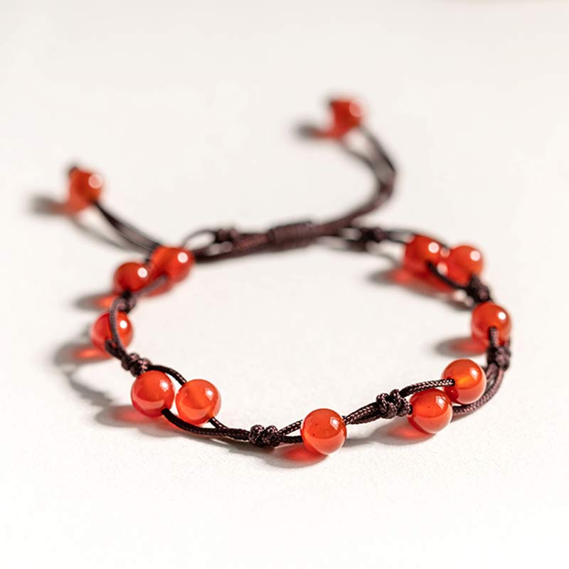 Handmade Natural Gemstone & Sandalwood Beaded String Bracelet