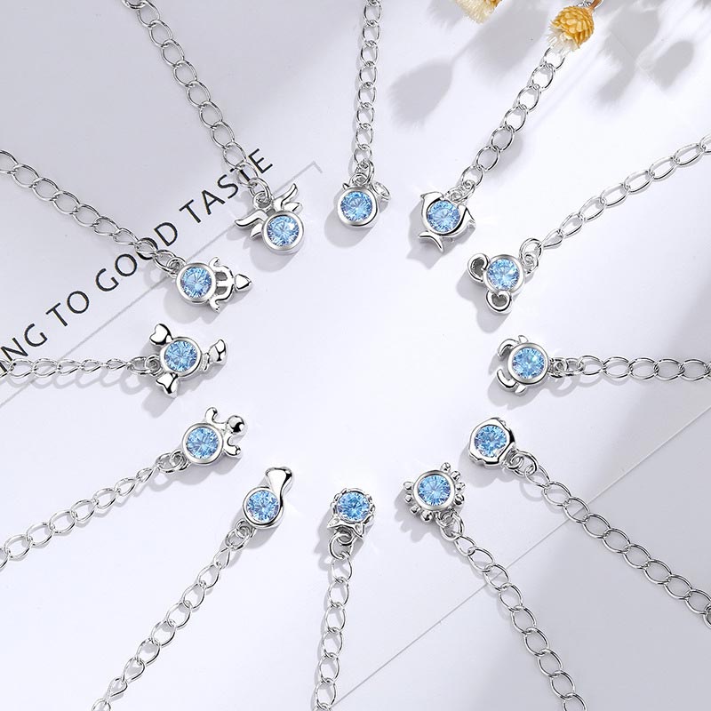 925 Silver Plated Copper 12 Constellations of the Zodiac Charm Bracelet