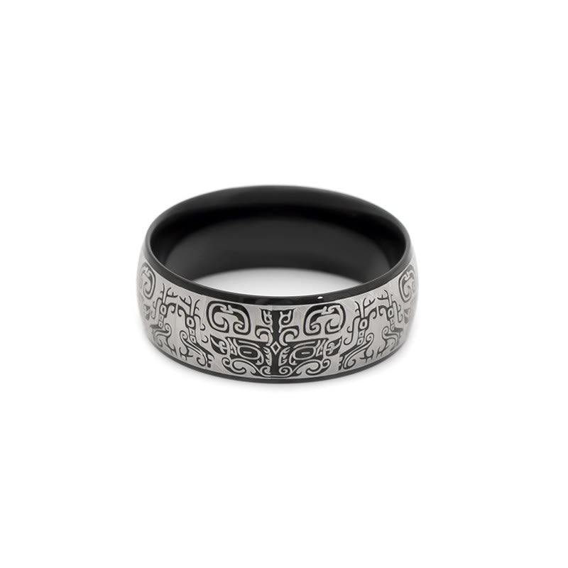 Lucky Mythological Creature Taotie Wealth Titanium Steel Ring