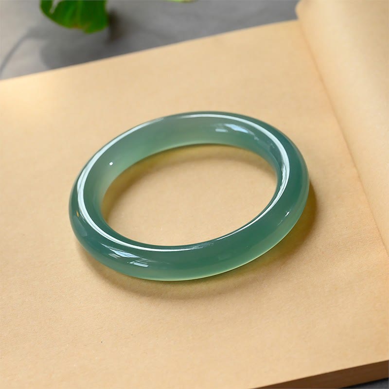 Natural Green Chalcedony Strength Bangle Bracelet