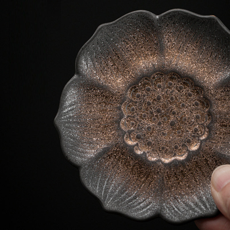 Vintage Lotus Flower Ceramic Cup Mat Pad Tea Cup Coaster Kung Fu Tea Mat