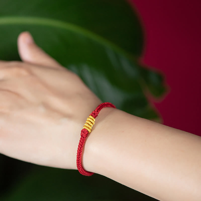 Handcrafted Vajra Knot Red String Braided Cord Bracelet