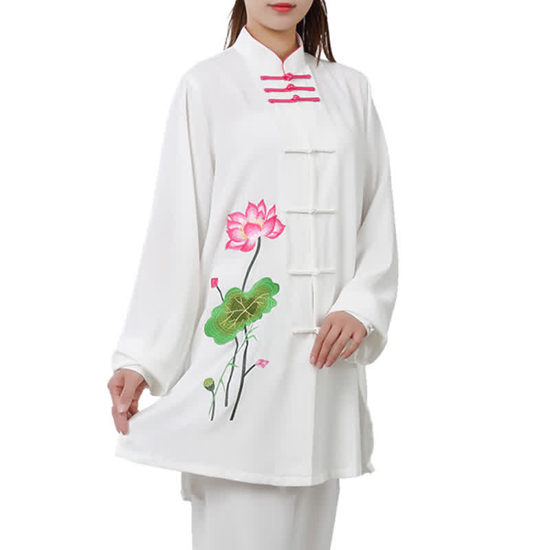 Lotus Print Flowing Qi Gong Meditation Two-Piece Set