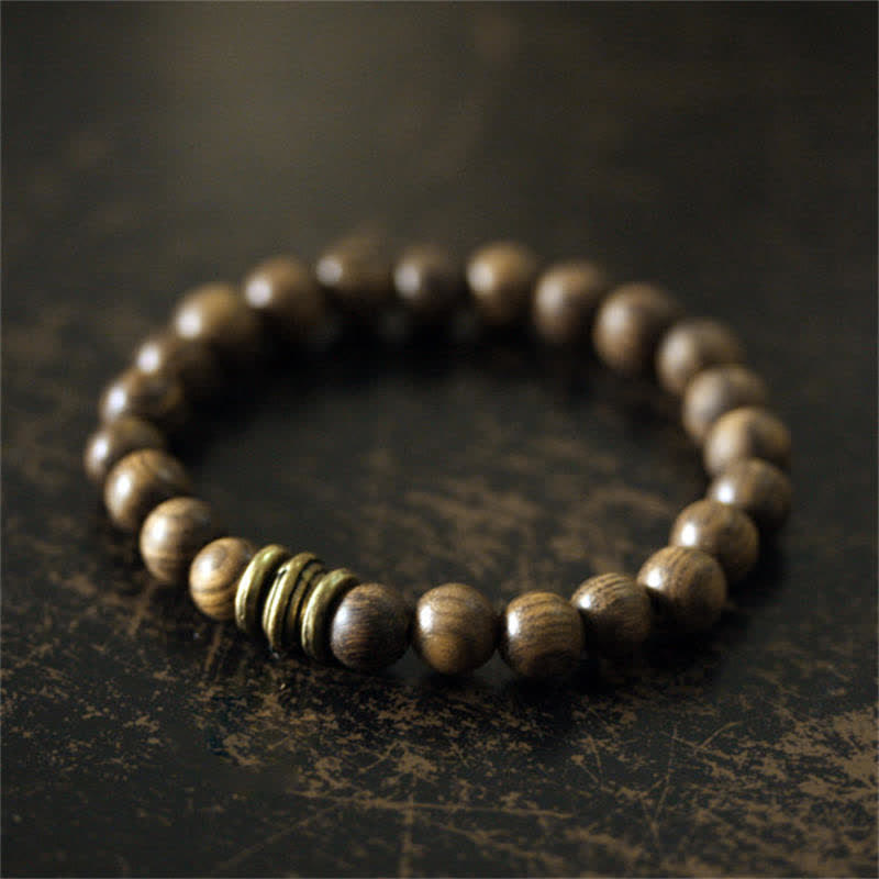 Handcrafted Tibetan Sandalwood Beaded Mindfulness Bracelet