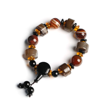 Natural Sardonyx Gemstone Beaded Minimalist Bracelet