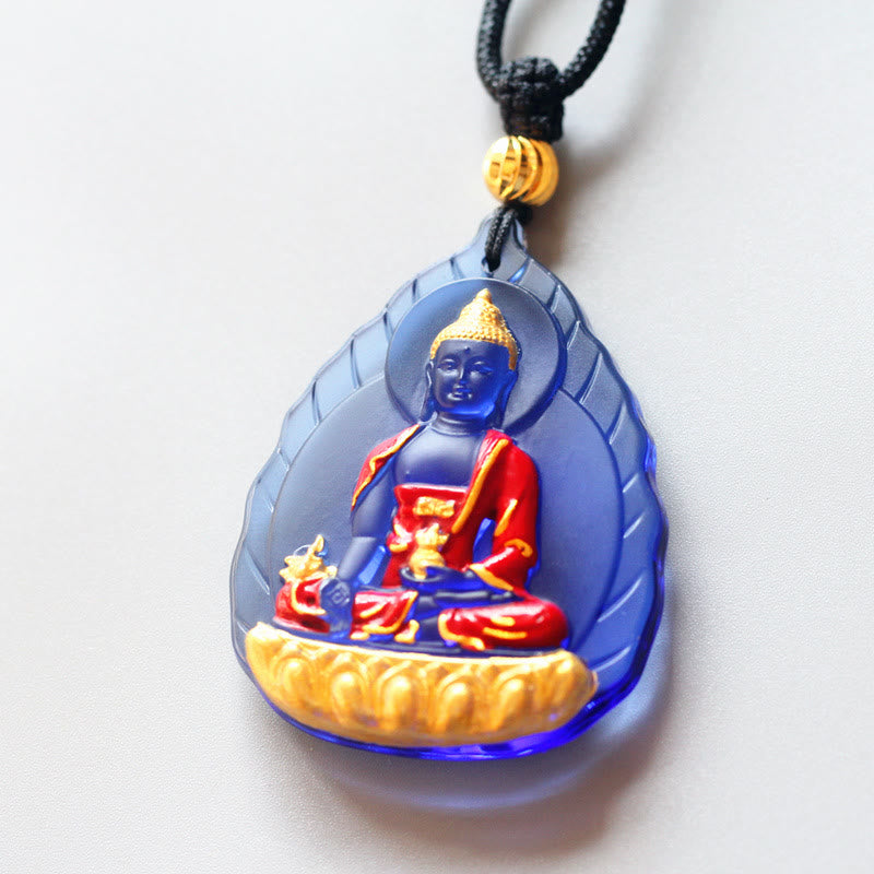Tibet Medicine Buddha Liuli Crystal Compassion Necklace Pendant (Extra 35% Off | USE CODE: FS35)