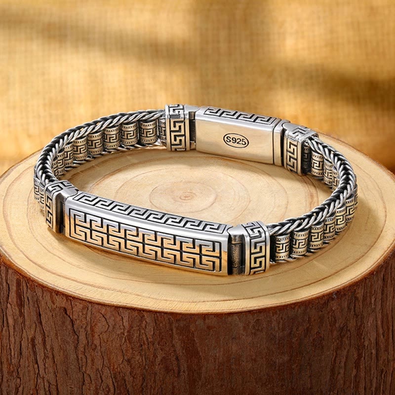 Vintage Lines Pattern Balance Rotatable Bracelet