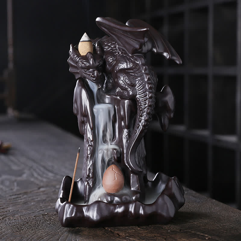 Nordic Dragon Ceramic Backflow Smoke Fountain Sandalwood Incense Burner