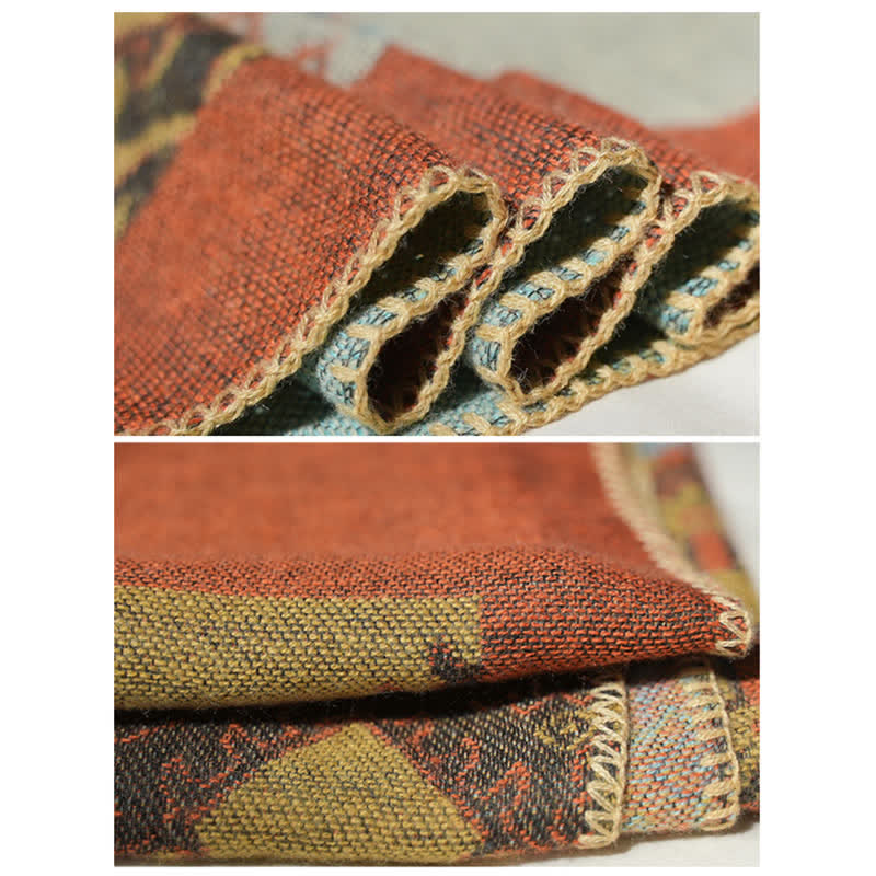 Tibetan Shawl Diamond Pattern Winter Warm Cloak Scarf