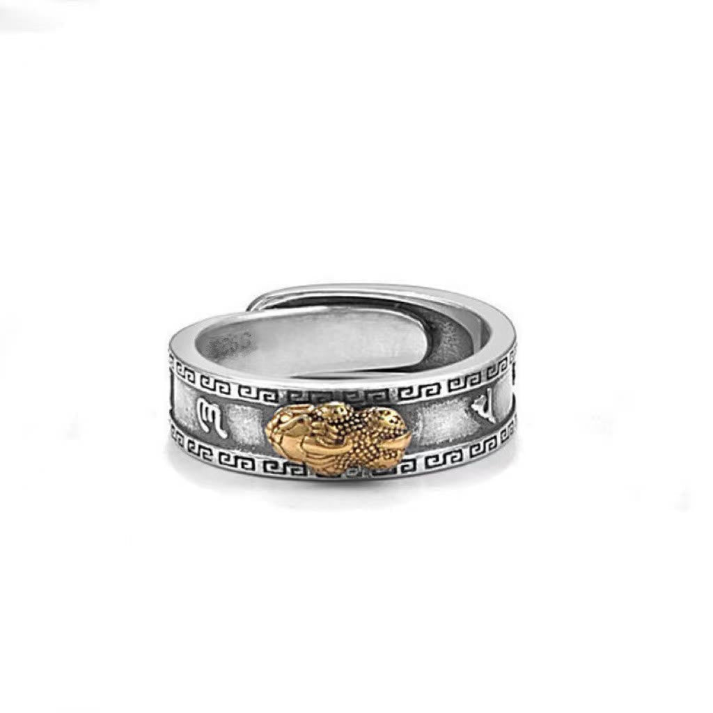 Om Mani Padme Hum & Heart Sutra Copper Pixiu Couple Ring