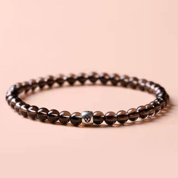 Smoky Quartz Minimalist Beaded Energy Bracelet