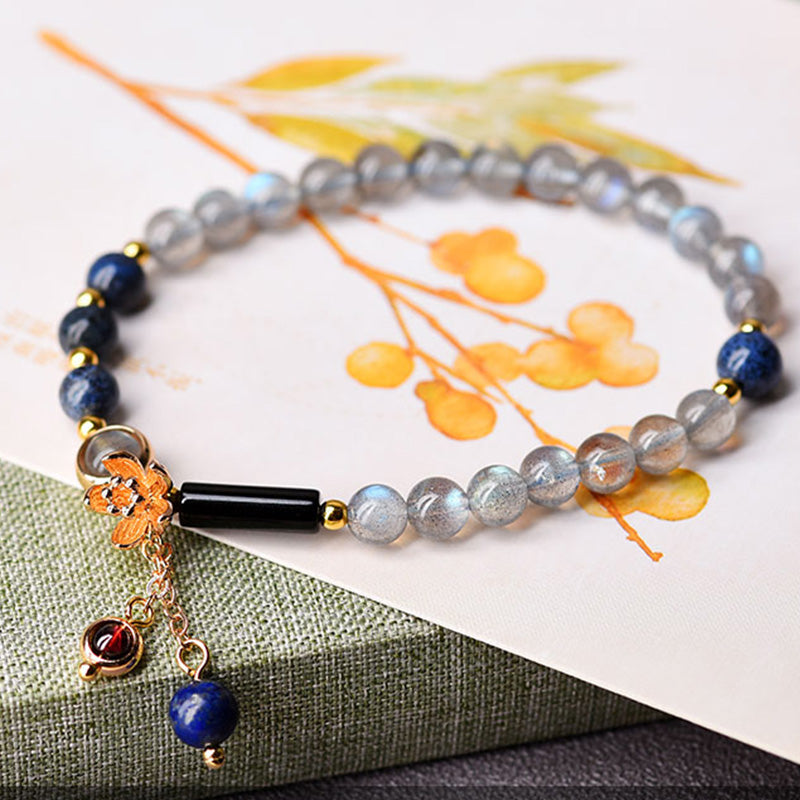 Serenity Beaded Moonstone and Lazurite Multi-Wrap Energy Bracelet