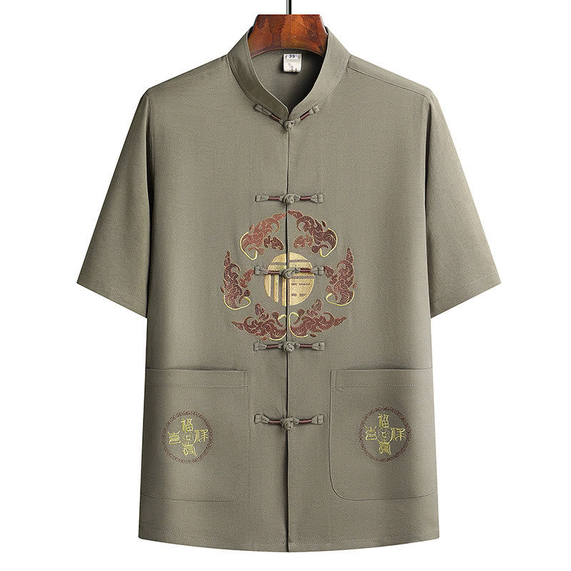 Tactile Breathable Mandarin Collar Qi Gong Men's Meditation Set