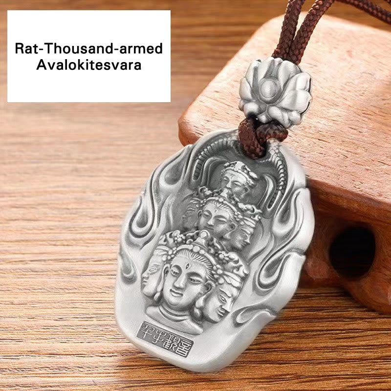 Chinese Zodiac Natal Buddha Om Mani Padme Hum Lotus Compassion Necklace Pendant
