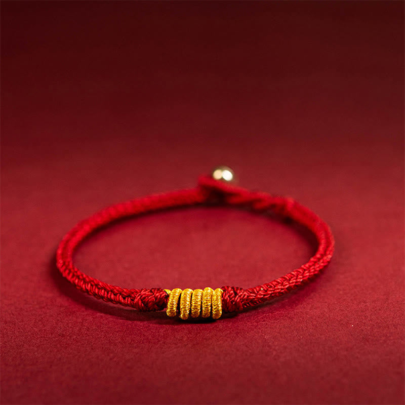 Handcrafted Vajra Knot Red String Braided Cord Bracelet