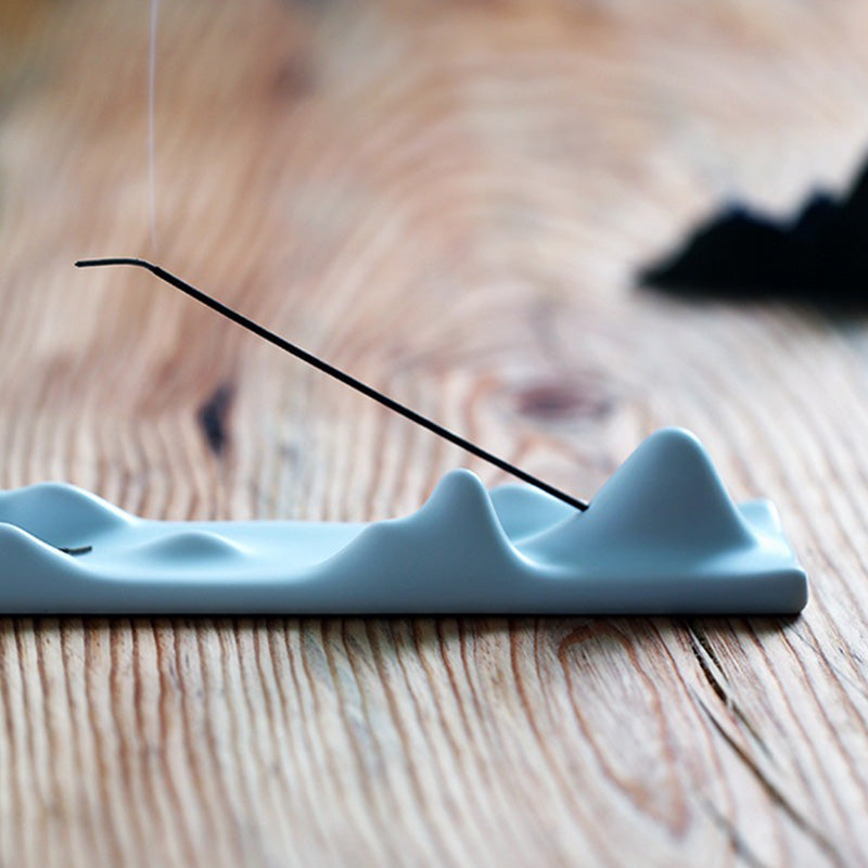 Mountain Cloud Incense Burner for Meditation & Balance - White & Green Styles