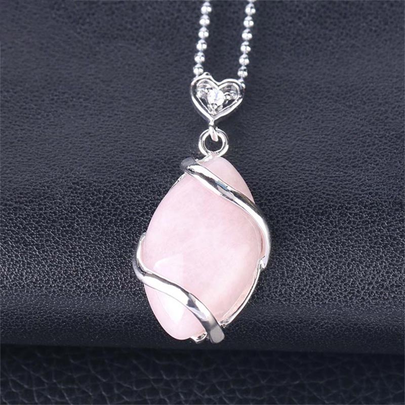 Marquise Pattern Natural Crystal Stone Charm Necklace Pendant (Extra 35% Off | USE CODE: FS35)