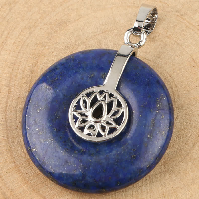 Various Crystal Amethyst Pink Crystal Lotus Healing Necklace Pendant