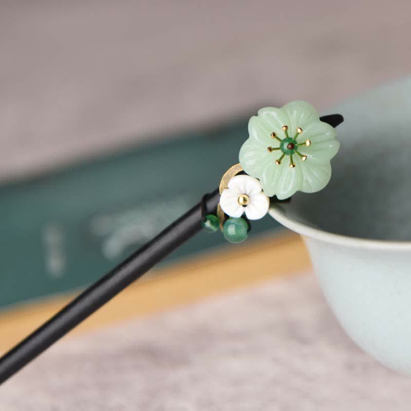Green Aventurine Flower Agate Positivity Hairpin Decoration