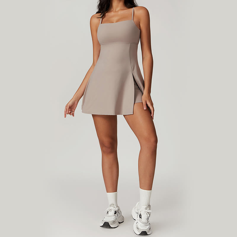 Solid Backless Tennis Yoga Women Sports Dress