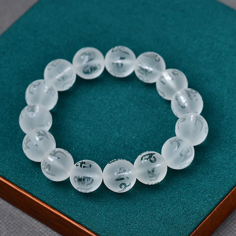 Om Mani Padme Hum Engraved Mantra Meditation Beaded Bracelet