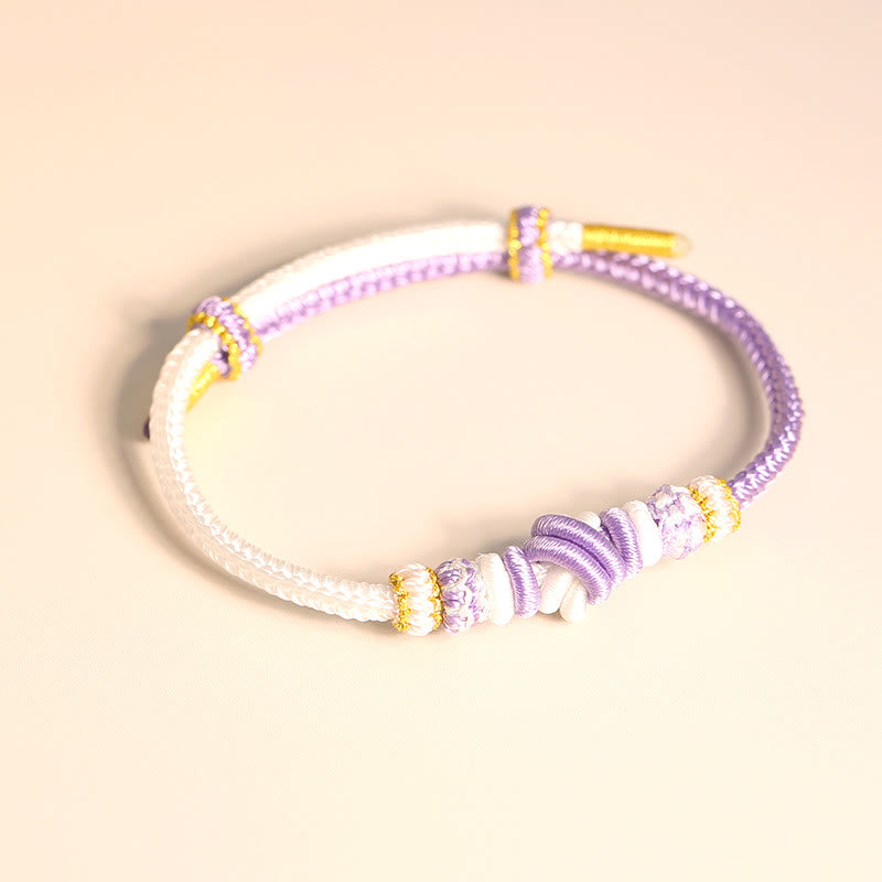 Two-Color Rope Handcrafted Eight Thread Peace Knot Luck Connection Bracelet