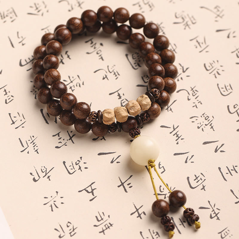 Sandalwood Small Leaf Red Sandalwood Bodhi Seed Purification Double Wrap Bracelet