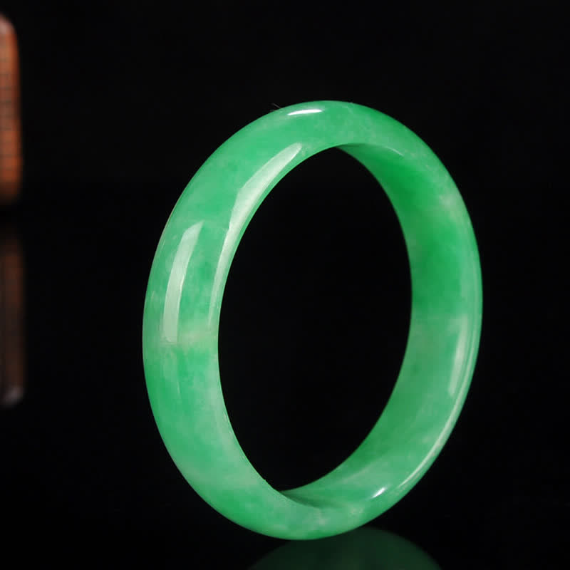 Authentic Natural Jade Stone Polished Solid Bangle Bracelet