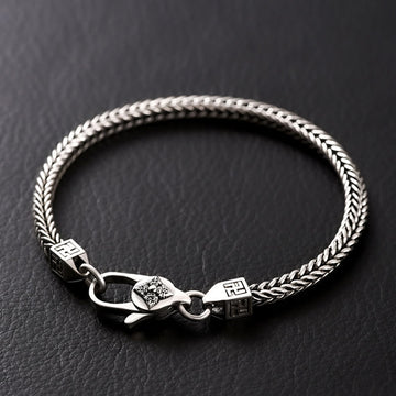 Tibetan Double Dorje Vajra Swastika Spiritual Power Chain Bracelet