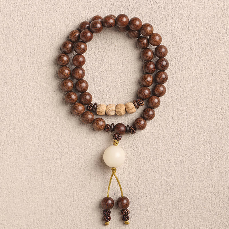 Sandalwood Small Leaf Red Sandalwood Bodhi Seed Purification Double Wrap Bracelet