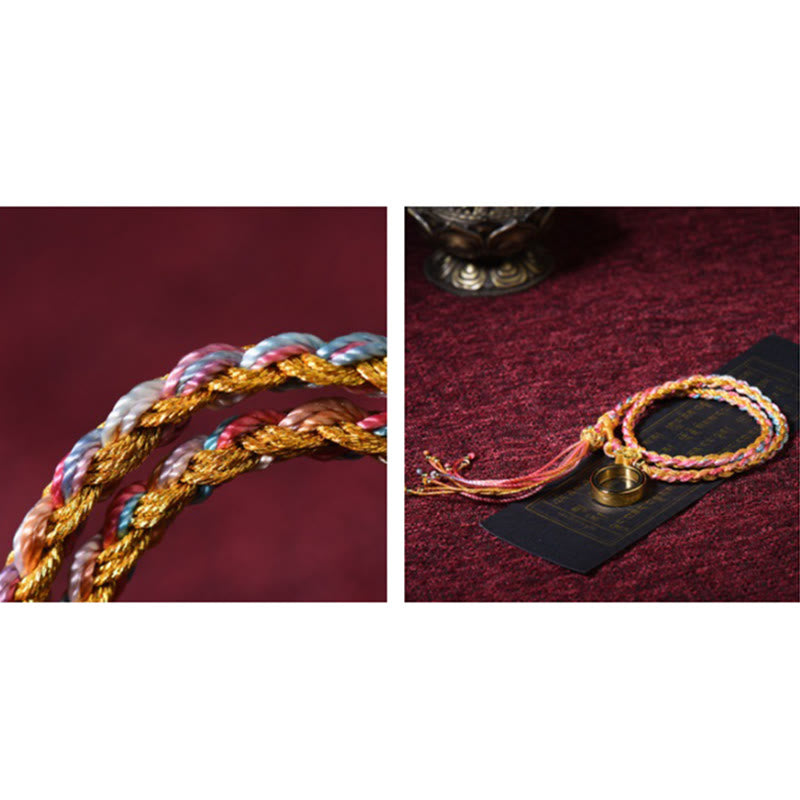 Tibetan Handmade Luck Colorful String Single Double Wrap Braided Bracelet