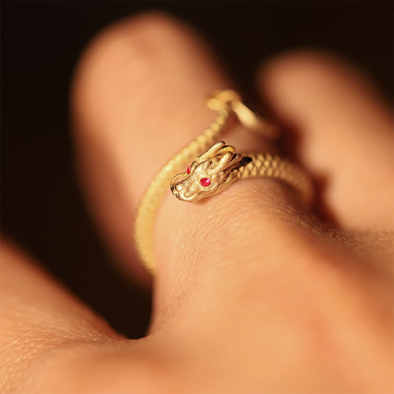 Vintage Sterling Silver Adjustable Dragon Motif Statement Ring