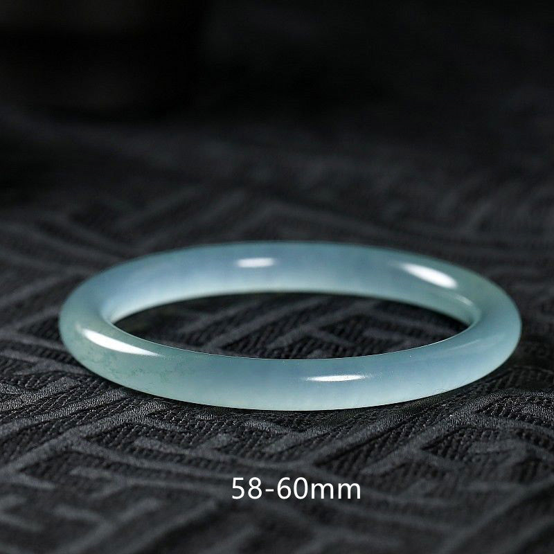 Natural Jade Hand-Carved Solid Gemstone Bangle Bracelet