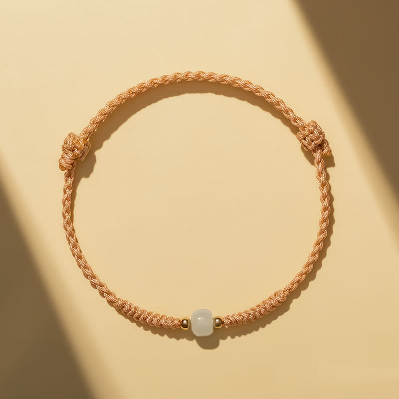 Handcrafted Jade Lucky Bead Abundance Braided Bracelet