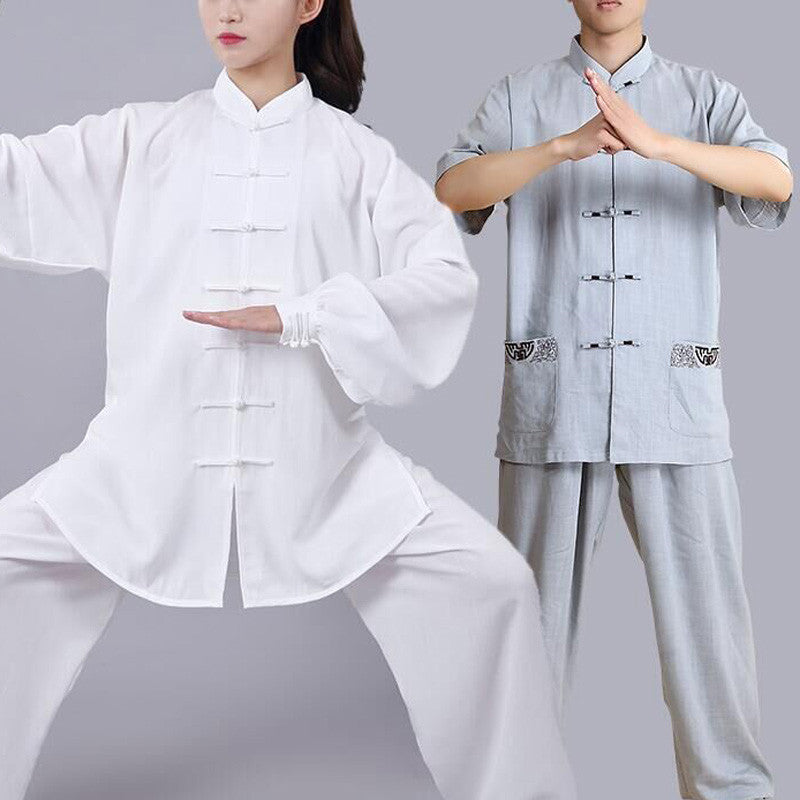 Meditation Zen Prayer Spiritual Tai Chi Qigong Practice Unisex Embroidery Clothing Set