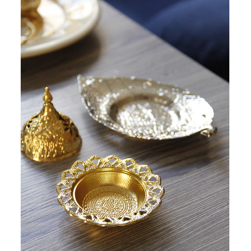 Tibetan Mini Leaf Meditation Incense Burner and Coaster
