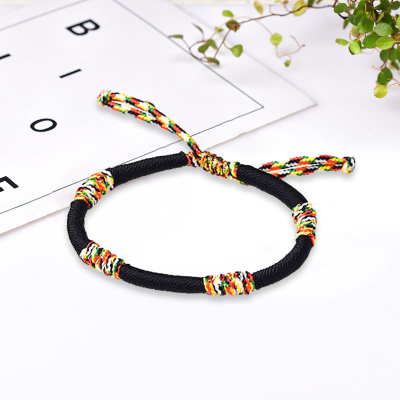 Tibetan Handmade Braided Vajra Knot Red String Bracelet