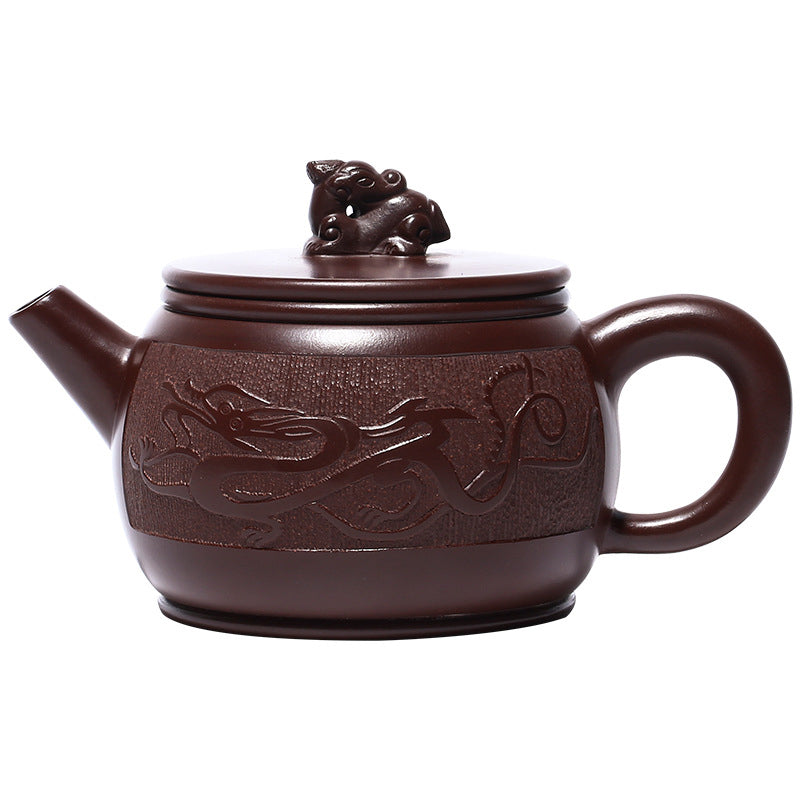 Yixing Handmade Brown Dragon Purple Clay Kung Fu Teapot 240ml