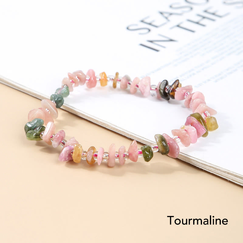 Natural Irregular Shape Raw Crystal Meditation Balance Bracelet