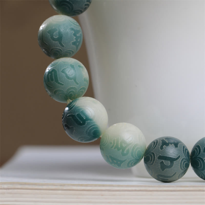 Engraved Bodhi Seed Om Mani Padme Hum Mantra Unisex Bracelet
