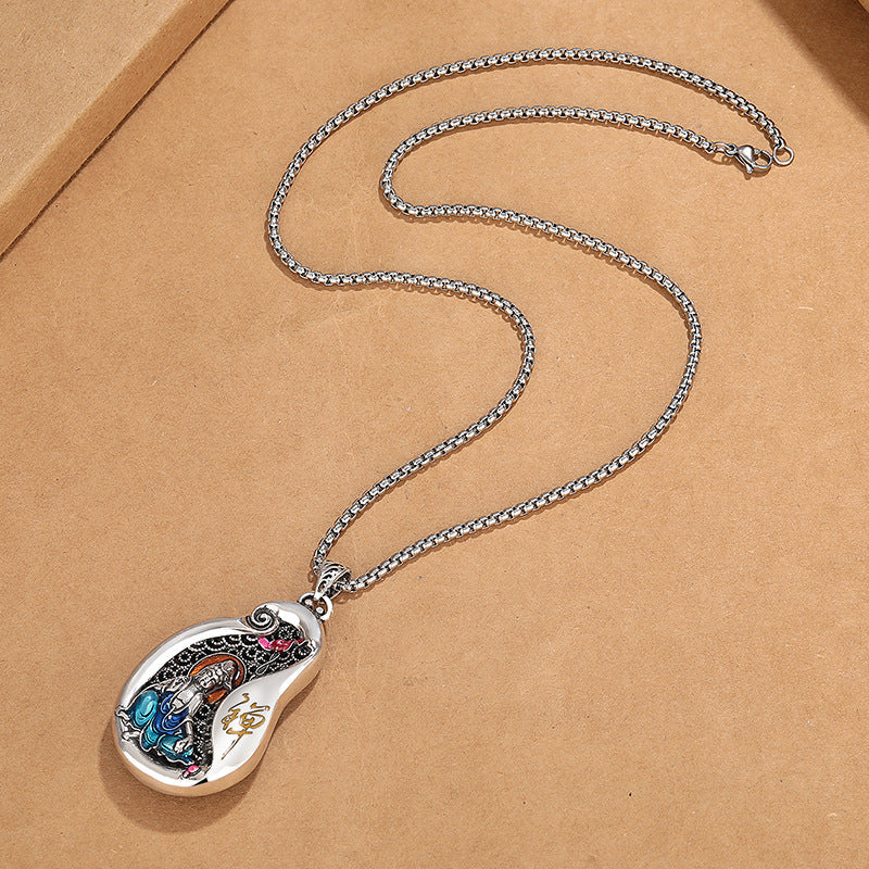 Avalokitesvara Lotus Design Copper Wealth Necklace Pendant