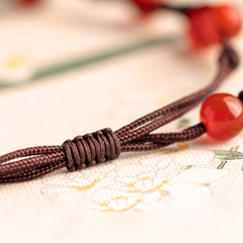 Handmade Natural Gemstone & Sandalwood Beaded String Bracelet