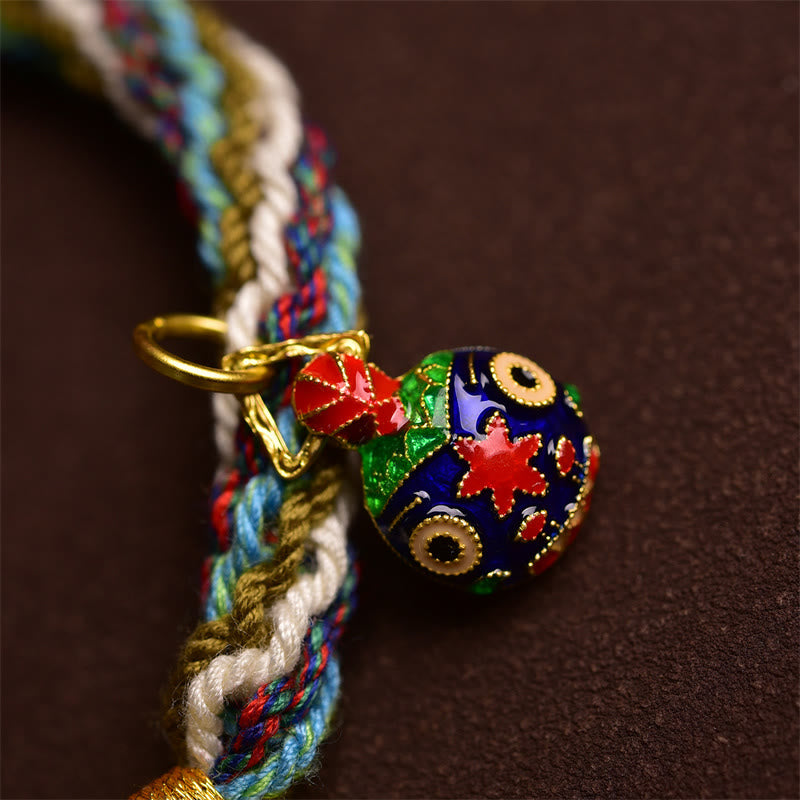 Handmade Gold Swallowing Beast Family Healing Reincarnation Knot Braid Bracelet