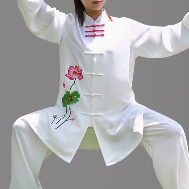 Lotus Print Flowing Qi Gong Meditation Two-Piece Set