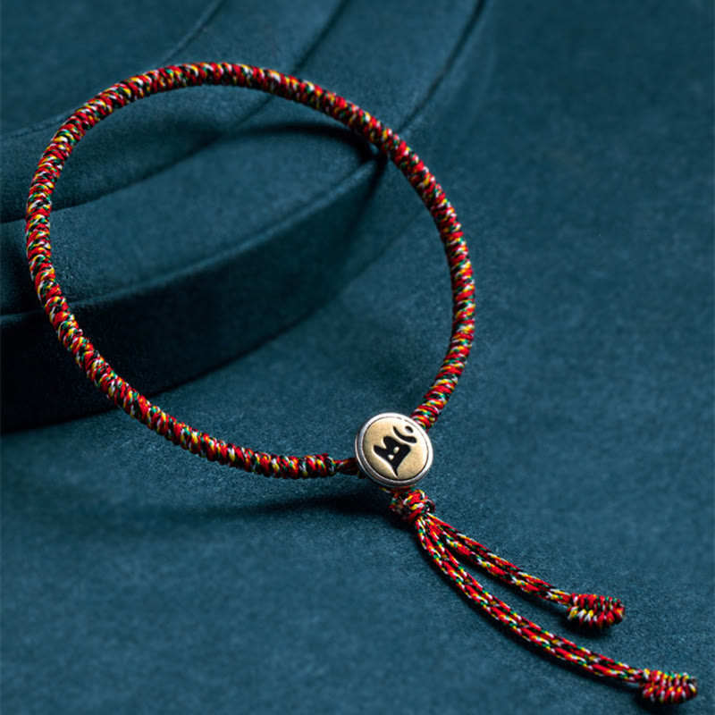 Handmade 925 Sterling Silver & Cinnabar Zodiac Guardian Buddha Red String Bracelet