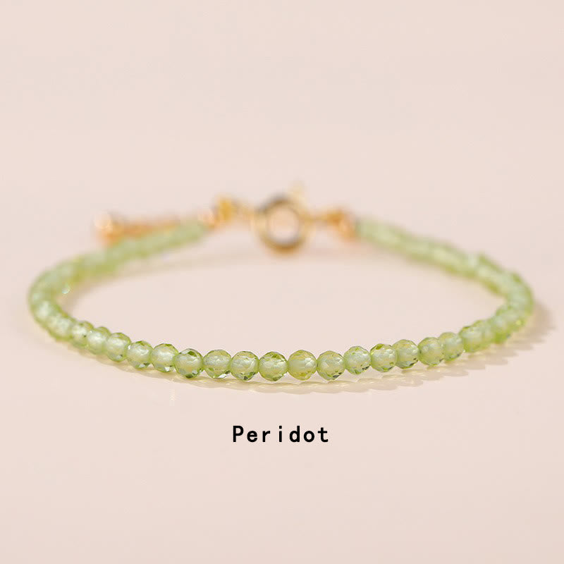 Minimalist Natural Gemstone Energy Chain Bracelet - Adjustable Crystal Anchor