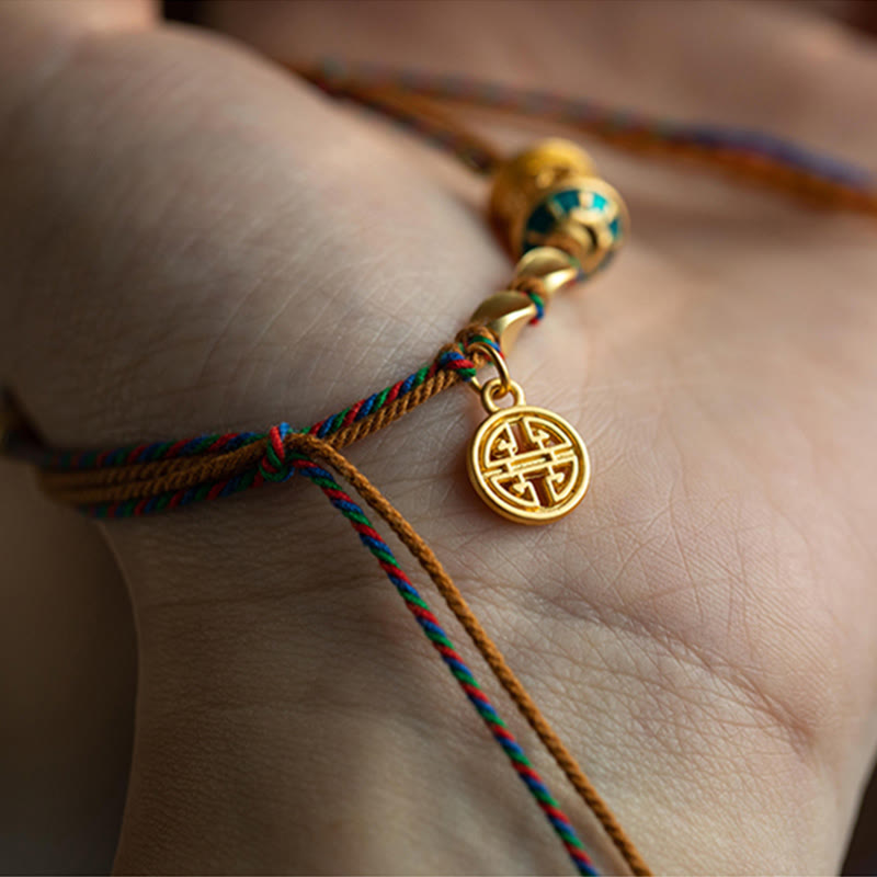 Tibetan Handmade Om Mani Padme Hum Prayer Wheel Protection Strength String Bracelet