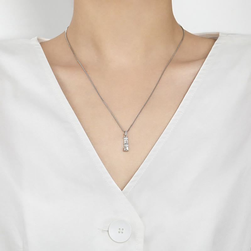 Chalcedony Bamboo Pattern Harmony Necklace Pendant